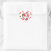 Cœur Fraises aquarelle - Joyeux Sticker d'anniversaire (Sac)