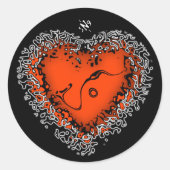 Coeur Freaky v3.1 autocollant rond classique (Devant)
