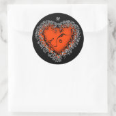 Coeur Freaky v3.1 autocollant rond classique (Sac)