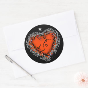 Coeur Freaky v3.1 autocollant rond classique