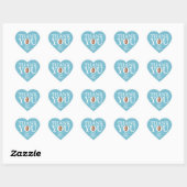 Cœur Funny bébé visage bleu merci Sticker (Feuille)