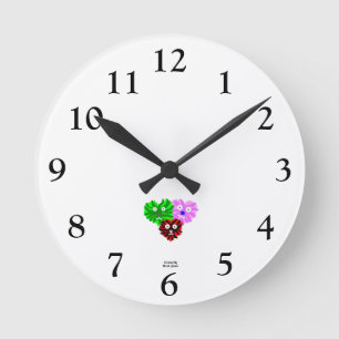 Coeur Fuzzies Acrylique Horloge murale