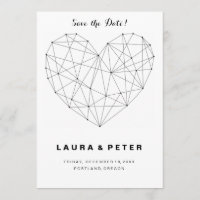 Coeur géométrique Enregistrer le modèle de la cart