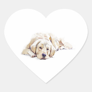 Cœur Golden Retriever Dog Heart Sticker