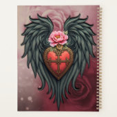 Coeur gothique avec fleur et ailes (Dos)