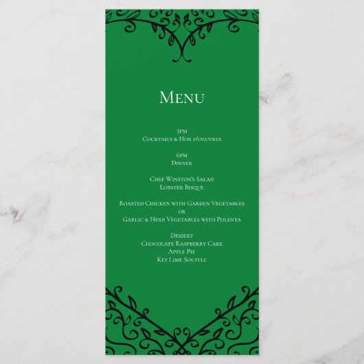 Cœur gothique - Menu plat vert et noir (Devant)