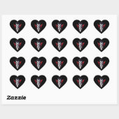 Cœur 🦇 gothique Vampire Sticker noir 🖤 🎃 (Feuille)