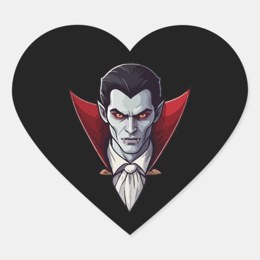 Cœur 🦇 gothique Vampire Sticker noir 🖤 🎃 (Devant)