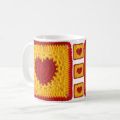 Coeur grand-mère Carré café Mug (Devant gauche)