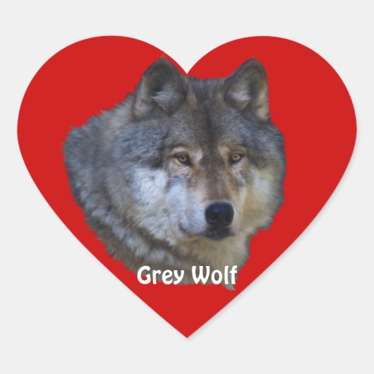 Cœur GRAY WOLF Wildlife Heart Sticker Collection (Devant)