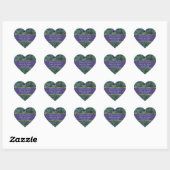 Cœur Green violet paon Save the Date Sticker (Feuille)