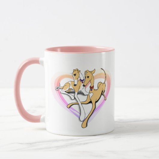 Coeur Greyhound Art Mug (Gauche)