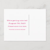 Coeur guitare rose/gris Enregistrer la date Carte  (Dos)