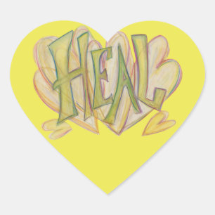Cœur Heal Hearts Word Art Inspirational Sticker Decales