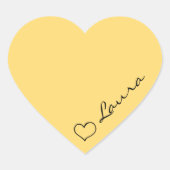 Cœur Heart Your Name Script Custom Gift Sticker (Devant)