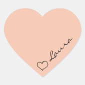 Cœur Heart Your Name Script Custom Gift Sticker (Devant)