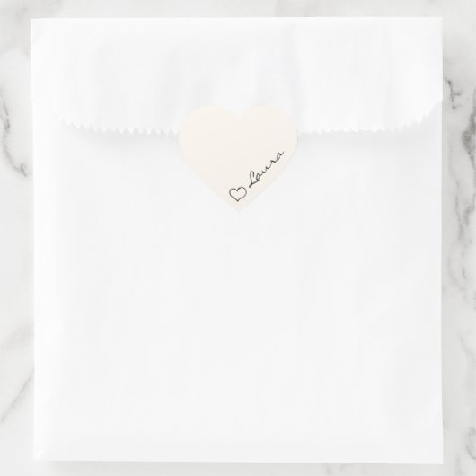 Cœur Heart Your Name Script Custom Gift Sticker (Sac)