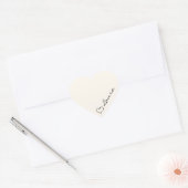 Cœur Heart Your Name Script Custom Gift Sticker (Enveloppe)