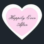 Cœur Heureux Jamais après Sticker<br><div class="desc">Heureusement, Ever After Heart Sticker est montré dans un double coeur design. Couleur rose</div>