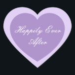 Cœur Heureux Jamais après Sticker<br><div class="desc">Heureusement,  Ever After Heart Sticker est montré dans un double coeur design. Couleur violet et lavande</div>