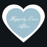 Cœur Heureux Jamais après Sticker<br><div class="desc">Heureusement,  Ever After Heart Sticker est montré dans un double coeur design. Couleur bleu foncé</div>