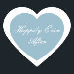 Cœur Heureux Jamais après Sticker<br><div class="desc">Heureusement,  Ever After Heart Sticker est montré dans un double coeur design. Couleur bleu foncé</div>