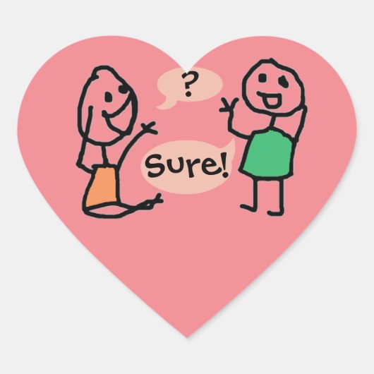 Cœur Hey Wanna Heart Sticker par RoseWrites (Devant)