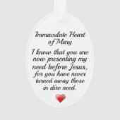 Coeur immaculé de Marie - Voir retour (dos)