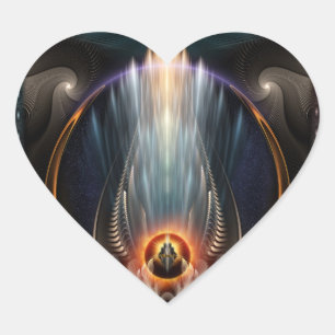 Cœur Imperial View Fractal Art Heart Sticker