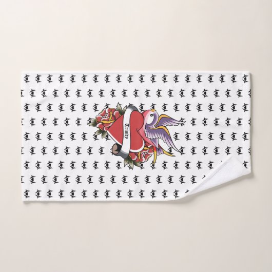 Coeur Inséparables de tatouage personnalisé (Serviette à main)