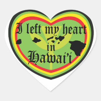Cœur J'ai quitté mon coeur à Hawaii sticker