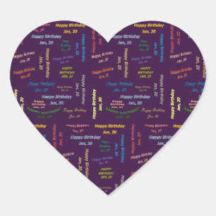 Cœur Janvier, 20 Anniversaire Sticker