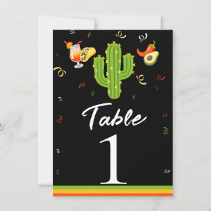 Coeur jaune Cactus Fiesta Love Numéro de table