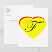 Coeur Jaune Rouge F Faire-part de mariage Le MUSÉE (Devant / Derrière)