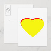 Coeur Jaune Rouge Faire-part de mariage Le MUSÉE Z (Devant / Derrière)