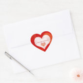 Cœur Je T'Aime Beaucoup Sticker En Forme De Coeur (Enveloppe)