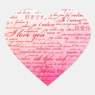 Cœur Je T'Aime Dans De Nombreuses Langues Coeur Sticker