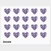 Cœur Joli Sticker fille de chat (Feuille)