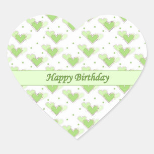 Cœur Joyeux Anniversaire Mint Green Hearts Sticker