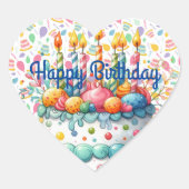 Cœur Joyeux Sticker d'anniversaire (Devant)