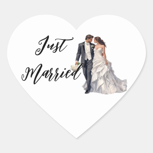 Cœur Just Married Sticker (Devant)