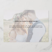 Cœur | Juste marié Gold Foil Faire-part (Verso)