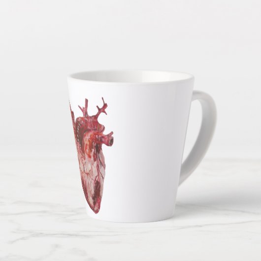 Coeur latte Mug (Angle droit)