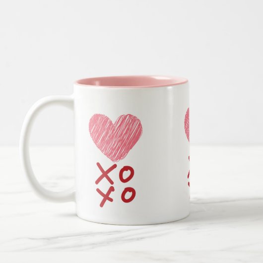 Coeur, les câlins et les baisers XOXO Mugs (Gauche)