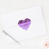 Cœur LETTRE Rose MOYENNE B Sticker Mariage  (Enveloppe)