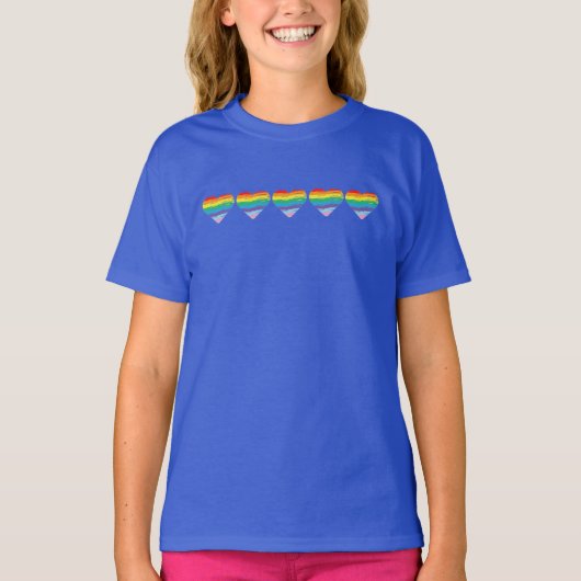 Coeur LGBTQIA Rainbow Flag, T-shirt de la fierté (Devant)