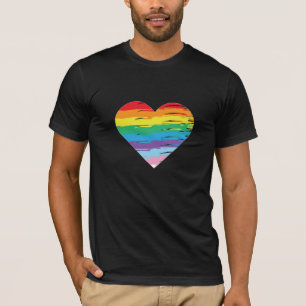 Coeur LGBTQIA Rainbow Flag, T-shirt Gay pride