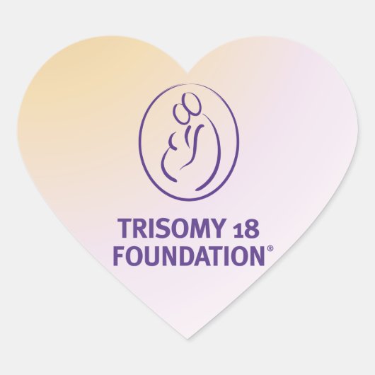 Cœur Logo de la Fondation Trisomy 18 - Sticker Coeur (Devant)