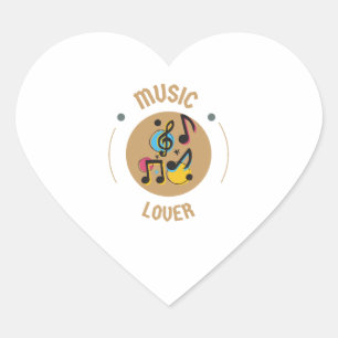 Cœur Louveur de musique Sticker