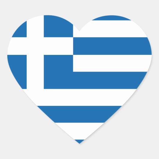 Cœur Love Grèce Drapeau, Sticker Coeur Grec (Devant)
